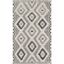 Handwoven Geometric Gray Wool Rectangular Rug, 3' x 5'