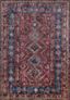 Elysian Fields Blue and Burgundy 8' x 10' Wool Blend Area Rug