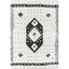 Ivory and Black Geometric Tufted Wool Area Rug 2' x 3'