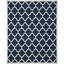 Navy and White Hand-Tufted Wool Rectangular Rug 3'9" x 5'9"