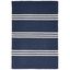 Handmade Blue and White Striped Outdoor Rug