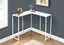 Modern L-Shaped White Laminate & Metal Corner Console Table