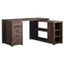 Elegant Brown Wood Corner Computer Desk with Filing Drawer