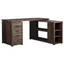 Elegant Brown Wood Corner Computer Desk with Filing Drawer