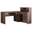 Transitional Brown Reclaimed Wood Corner Desk with Hutch and Storage