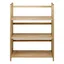 Natural Wood Montego 3-Shelf Stackable Bookcase with Doors