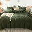 Olive Green Queen Cotton Duvet Cover Set with Pillowcases