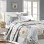 Moorea Blue Patchwork Reversible Microfiber Queen Quilt Set