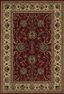 Red and Ivory Hand-Knotted Oriental Synthetic Rug, 4x6