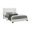 Muave Full White Faux Leather Upholstered Platform Bed