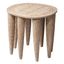 Natural Mango Wood Hand-Carved Side Table with Etched Top