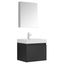 Sleek Black 24" Wall-Mounted Vanity Set with Integrated Sink & Medicine Cabinet