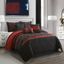 King Black and Red Microfiber Geometric Comforter Set