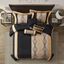 Elegant Black and Gold Jacquard Queen Comforter Set with Pillows