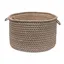 Latte Houndstooth 24" Round Wool Storage Basket