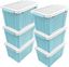 Blue 72 Quart Stackable Plastic Storage Bins with Lids, 6-Pack