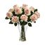 Light Pink Blooming Roses in Glass Vase with Faux Water