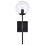 Neri 17.8'' Black and Clear Glass Dimmable Wall Sconce