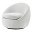 Boucle Beige Modern Swivel Accent Chair with Metal Base