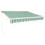 Green and White Striped 10' x 8' Manual Retractable Patio Awning