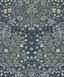 Aegean Blue and Warm Stone Floral Peel and Stick Wallpaper