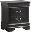 Louis Phillipe Black 2-Drawer Nightstand with Wood Veneer