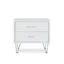 Modern White 2-Drawer Nightstand with Chrome Accents