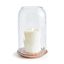 Large Clear Glass Hurricane Candle Holder with Wood Base