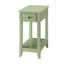 Light Green Wood Rectangular Side Table with Storage