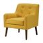 Mid-Century Modern Yellow Fabric Accent Armchair with Button Tufted Back