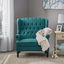 Oversized Blue Faux Wood Wingback Recliner