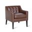 Espresso Elegance Faux Leather Square Arm Side Chair