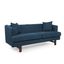 Navy Blue Tufted Polyester Lawson Sofa with Wood Frame