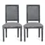 Gray Upholstered Cane Back Wood Side Chair Set