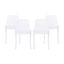 Modern Perforated White Polypropylene Outdoor Dining Chair Set of 4