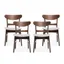 Light Beige Upholstered Walnut Wood Dining Chairs, Set of 4