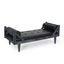 Sleek Gray Faux Leather & Weathered Wood Chaise Lounge