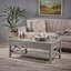 Gray Rectangular Wood Lift-Top Coffee Table with Storage