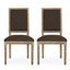 High-Back Parsons Side Chair in Brown with Wood Frame, Set of 2