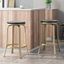 Elegant Backless Swivel Counter Stool Set in Black and Brass