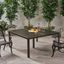 Antique Gloss Black Cast Aluminum Square Dining Table for 8