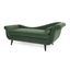 Sage Green Velvet Chaise Lounge with Dark Brown Birch Legs