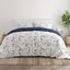 Navy Floral Reversible Microfiber Comforter Set, Full