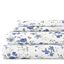 Light Blue Floral Microfiber Full Bed Sheet Set