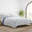 Dusk Blue King Reversible Microfiber Scallop Quilt Set