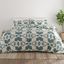 Teal and White Geometric Microfiber Twin Duvet Cover Set