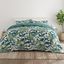 Teal and White Floral Microfiber Twin Duvet Cover Set