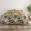 Yellow and Navy Floral Reversible Twin Duvet Cover Set