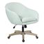 Nora Mint Blue Fabric Swivel Office Chair with Rustic Wood Base