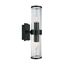 Matte Black Dimmable Cylinder Sconce with Striped Glass